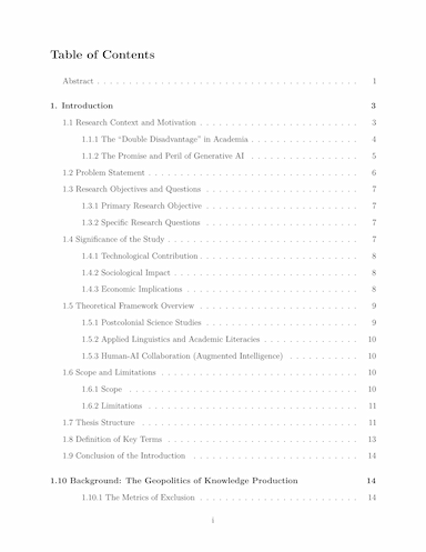 Table of contents